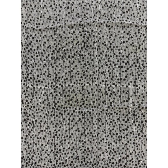 Vintage Sheer Black & White Polka Dot Square Scarf Lightweight Fabric Headwear - Picture 2 of 4